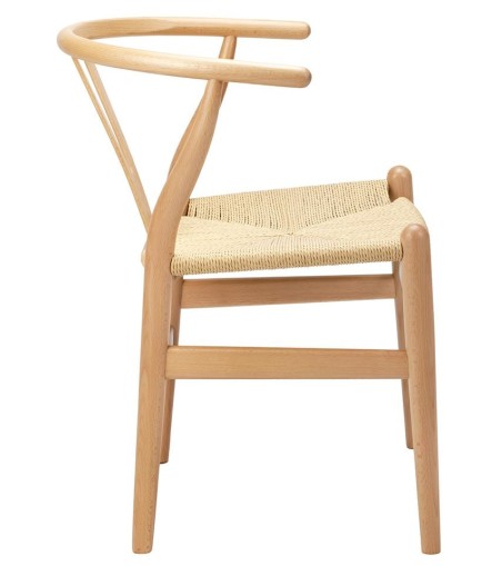 Krzesło WISHBONE natural - drewno bukowe, naturalne włókno