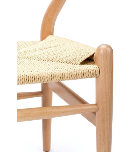 Krzesło WISHBONE natural - drewno bukowe, naturalne włókno