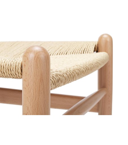 Krzesło WISHBONE natural - drewno bukowe, naturalne włókno