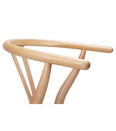 Krzesło WISHBONE natural - drewno bukowe, naturalne włókno