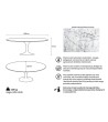 Stół TULIP ELLIPSE MARBLE CARRARA biały - blat owalny marmurowy, metal
