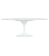 Stół TULIP ELLIPSE MARBLE CARRARA biały - blat owalny marmurowy, metal