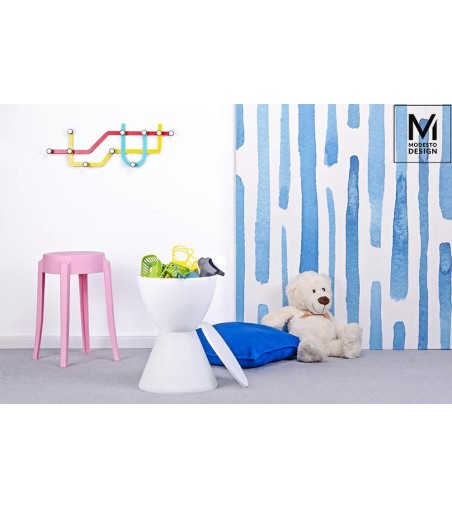 MODESTO stołek TAMBURO biały - polipropylen