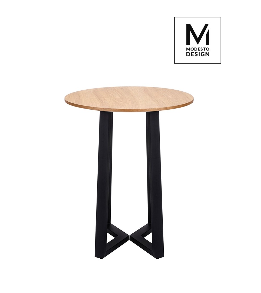 MODESTO stół TAVOLO FI 60 dąb - blat MDF, podstawa metalowa