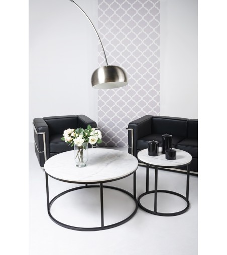 Sofa dwuosobowa SOFT LC2 czarna - włoska skóra naturalna, metal