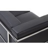 Sofa dwuosobowa SOFT LC2 czarna - włoska skóra naturalna, metal