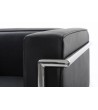 Sofa trzyosobowa SOFT LC2 czarna - włoska skóra naturalna, metal