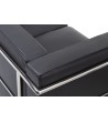 Sofa trzyosobowa SOFT LC2 czarna - włoska skóra naturalna, metal