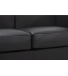 Sofa trzyosobowa SOFT LC2 czarna - włoska skóra naturalna, metal