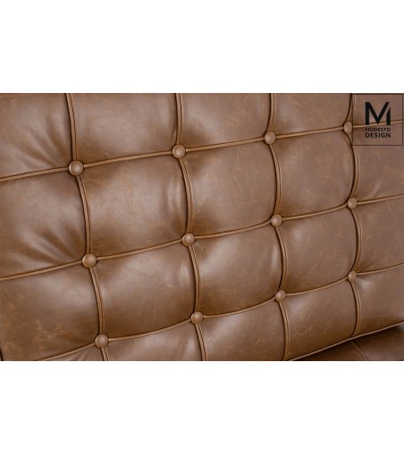 MODESTO fotel BARCELON VINTAGE PU - ekoskóra, stal polerowana