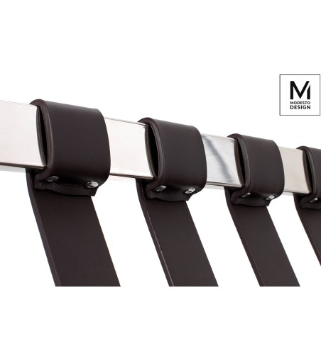 MODESTO fotel BARCELON VINTAGE PU - ekoskóra, stal polerowana