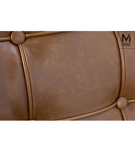 MODESTO fotel BARCELON VINTAGE PU - ekoskóra, stal polerowana