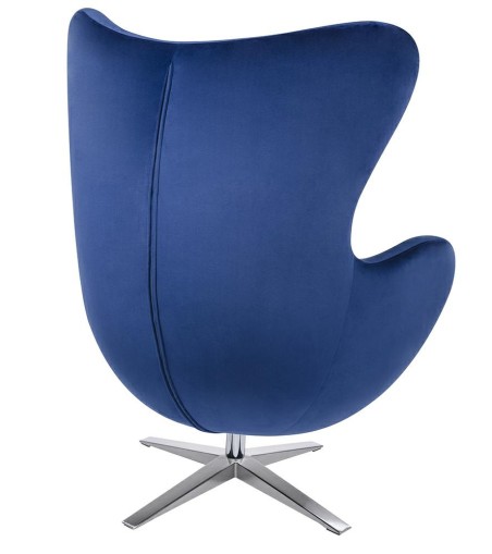 Fotel EGG SZEROKI VELVET ciemny niebieski.49 - welur, podstawa stal