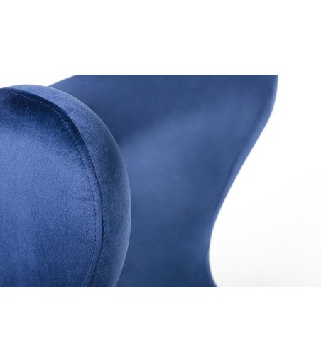 Fotel EGG SZEROKI VELVET ciemny niebieski.49 - welur, podstawa stal