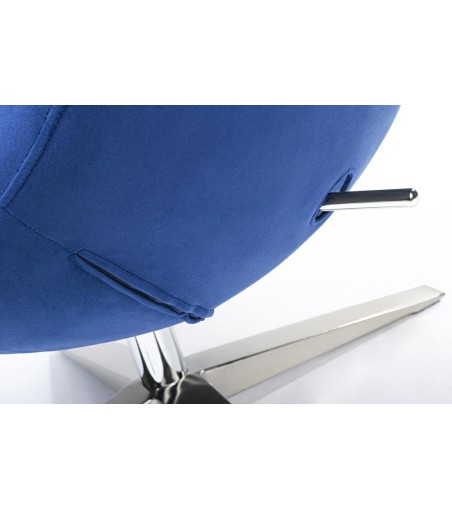 Fotel EGG SZEROKI VELVET ciemny niebieski.49 - welur, podstawa stal