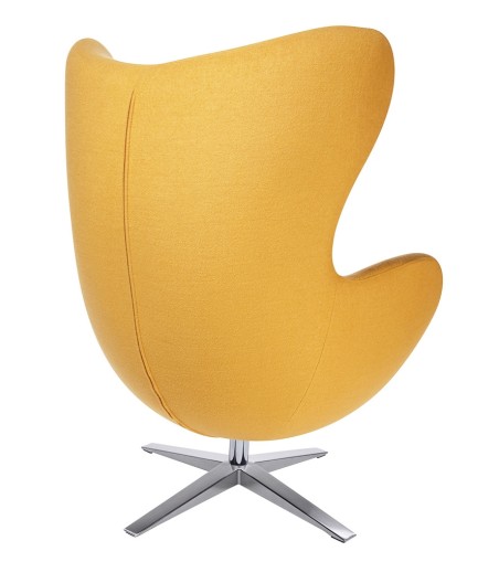 Fotel EGG SZEROKI musztardowy.13 - wełna, podstawa stal