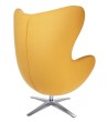 Fotel EGG SZEROKI musztardowy.13 - wełna, podstawa stal