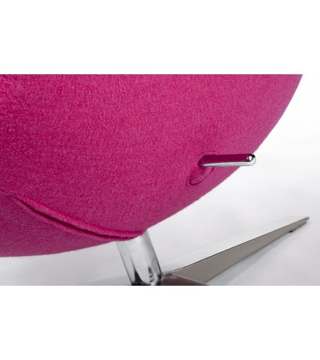 Fotel EGG SZEROKI fuksja.11 - wełna, podstawa stal