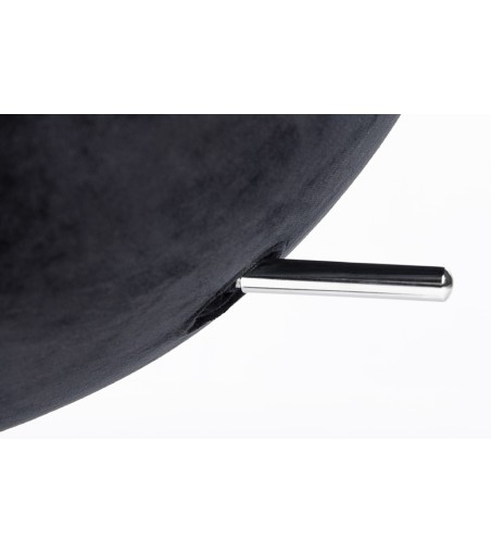 Fotel EGG SZEROKI VELVET czarny.50 - welur, podstawa stal