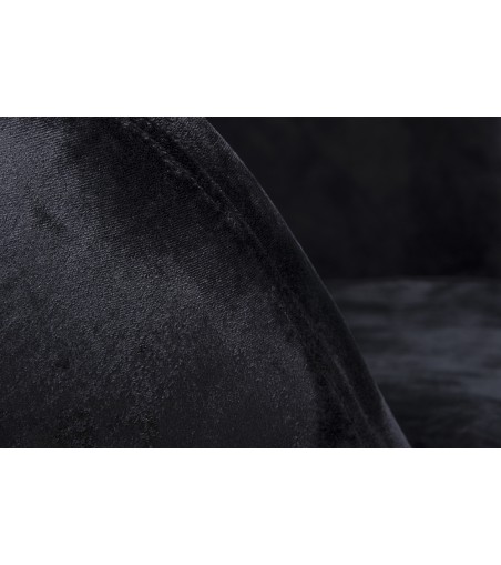 Fotel EGG SZEROKI VELVET czarny.50 - welur, podstawa stal