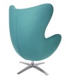 Fotel EGG SZEROKI turkusowy.12 - wełna, podstawa stal