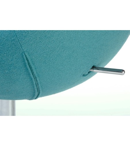 Fotel EGG SZEROKI turkusowy.12 - wełna, podstawa stal