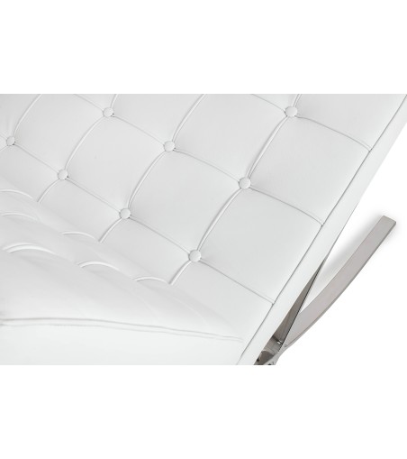 Fotel BARCELON PRESTIGE PLUS biały - włoska selekcjonowana skóra naturalna, stal