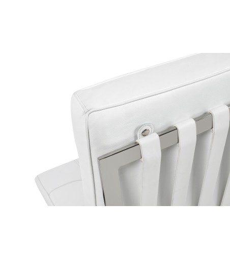 Fotel BARCELON PRESTIGE PLUS biały - włoska selekcjonowana skóra naturalna, stal