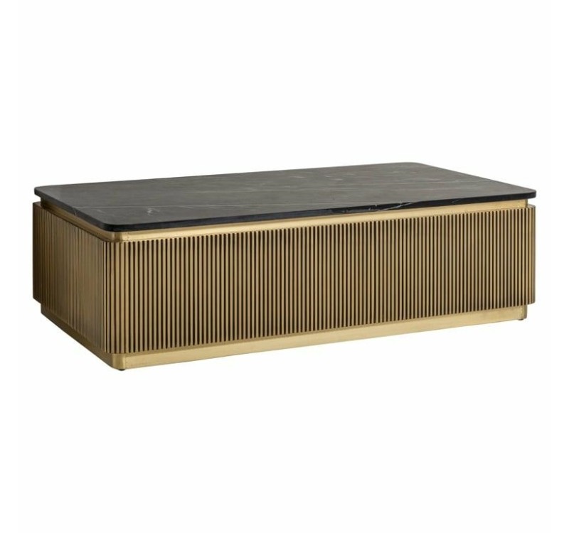 RICHMOND stolik kawowy IRONVILLE 140 marmur, metal, MDF, sklejka brzozowa