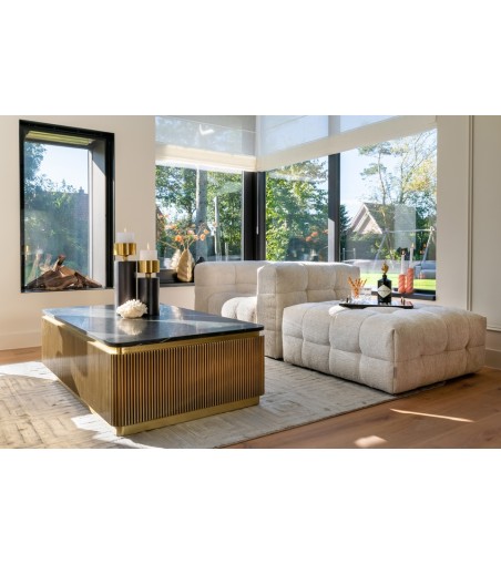 RICHMOND stolik kawowy IRONVILLE 140 marmur, metal, MDF, sklejka brzozowa