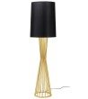 Lampa podłogowa HOLMES złota z czarnym kloszem -  metal