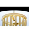 Lampa podłogowa HOLMES złota z czarnym kloszem -  metal