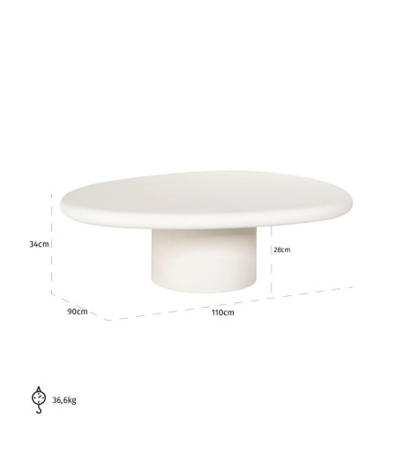 RICHMOND stolik kawowy BLOOMSTONE 110 biały