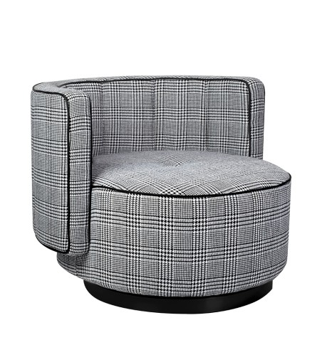Fotel obrotowy TONDO pepitka biało-czarna