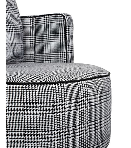 Fotel obrotowy TONDO pepitka biało-czarna