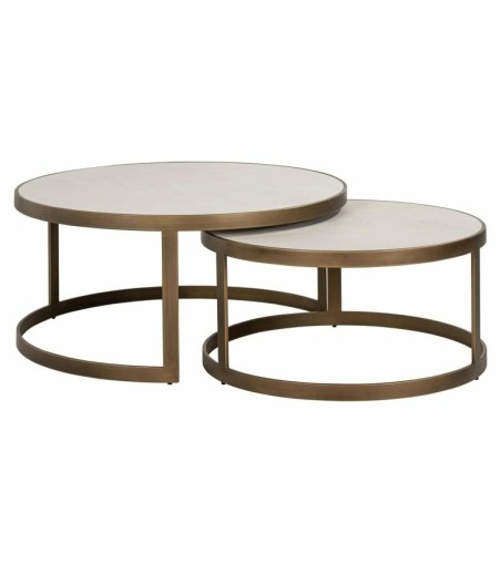 RICHMOND zestaw stolików WHITEBONE BRASS