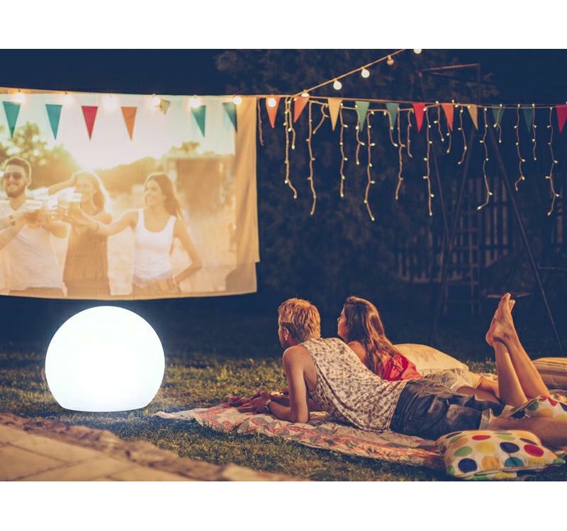 NEW GARDEN lampa ogrodowa BULY 20 SOLAR & BATTERY biała