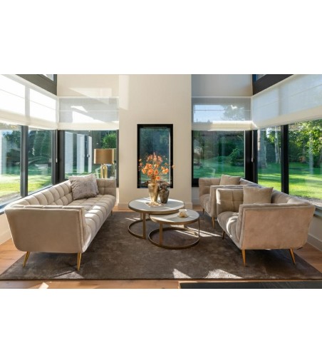 RICHMOND zestaw stolików WHITEBONE BRASS