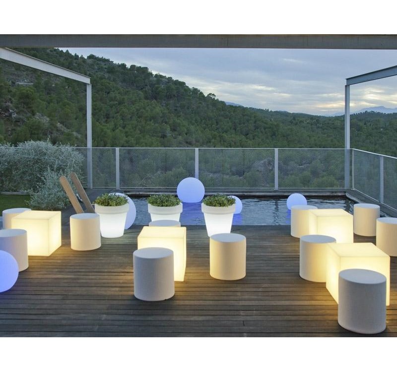 NEW GARDEN lampa ogrodowa CUBY 32 SOLAR & BATTERY biała