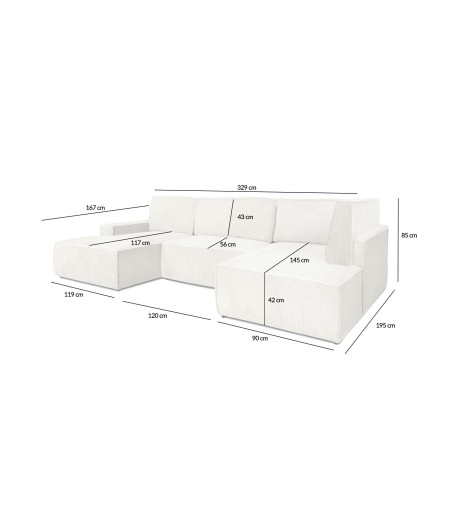 Narożnik PILLOW C2 120 z funkcją spania - I grupa tkanin