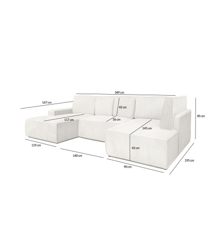 Narożnik PILLOW C2 140 z funkcją spania - I grupa tkanin