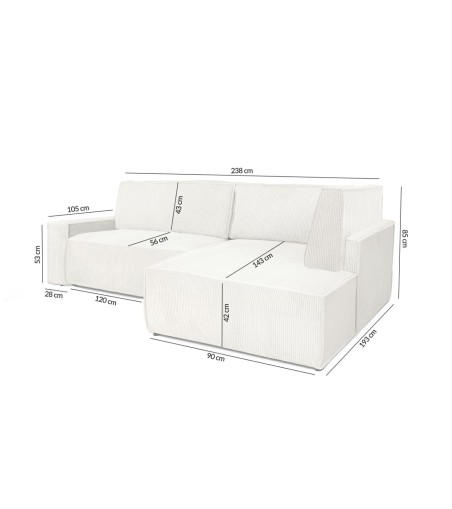 Narożnik PILLOW L z funkcją spania - II grupa tkanin