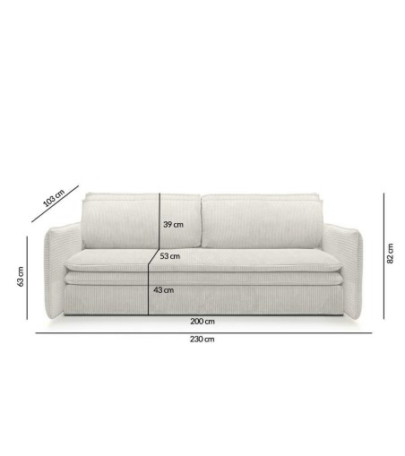 Sofa SENSE SLIM z funkcją spania - I grupa tkanin