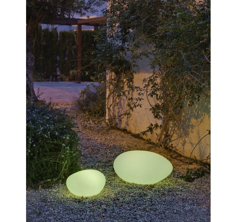 NEW GARDEN lampa ogrodowa PETRA 60 SOLAR & BATTERY biała