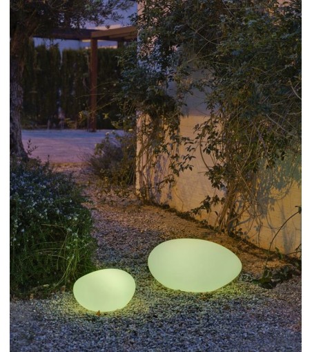 NEW GARDEN lampa ogrodowa PETRA 60 SOLAR & BATTERY biała