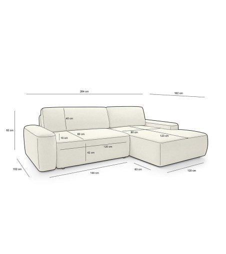 Narożnik MIA z funkcją spania - I grupa   tkanin