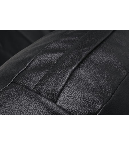 Fotel wiszący BUBBLE poduszka  czarna - korpus akryl, poduszka ekoskóra