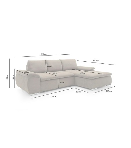 Narożnik BILBAO z funkcją spania - II grupa tkanin