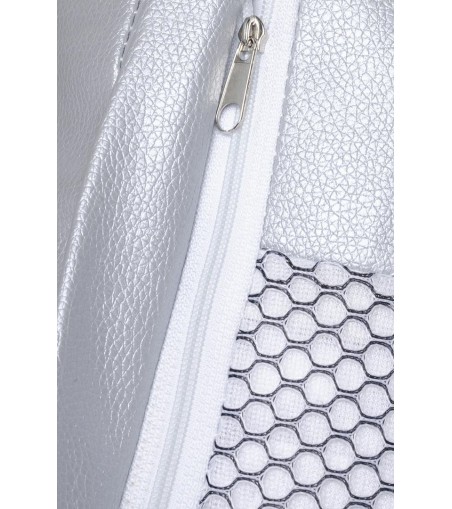 Fotel BUBBLE STAND 2 poduszka srebrna - akryl, chrom, ekoskóra