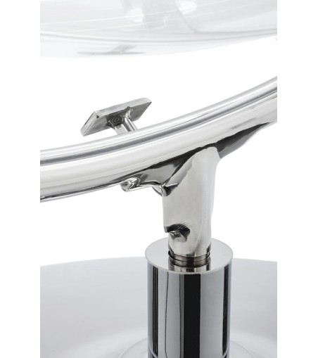 Fotel BUBBLE STAND 2 poduszka srebrna - akryl, chrom, ekoskóra